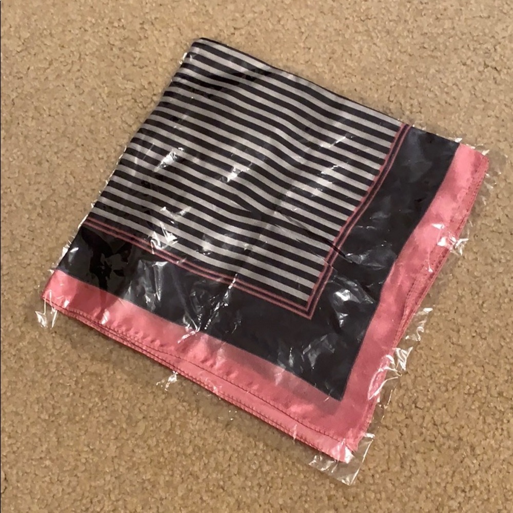 Black pink and white silk scarf